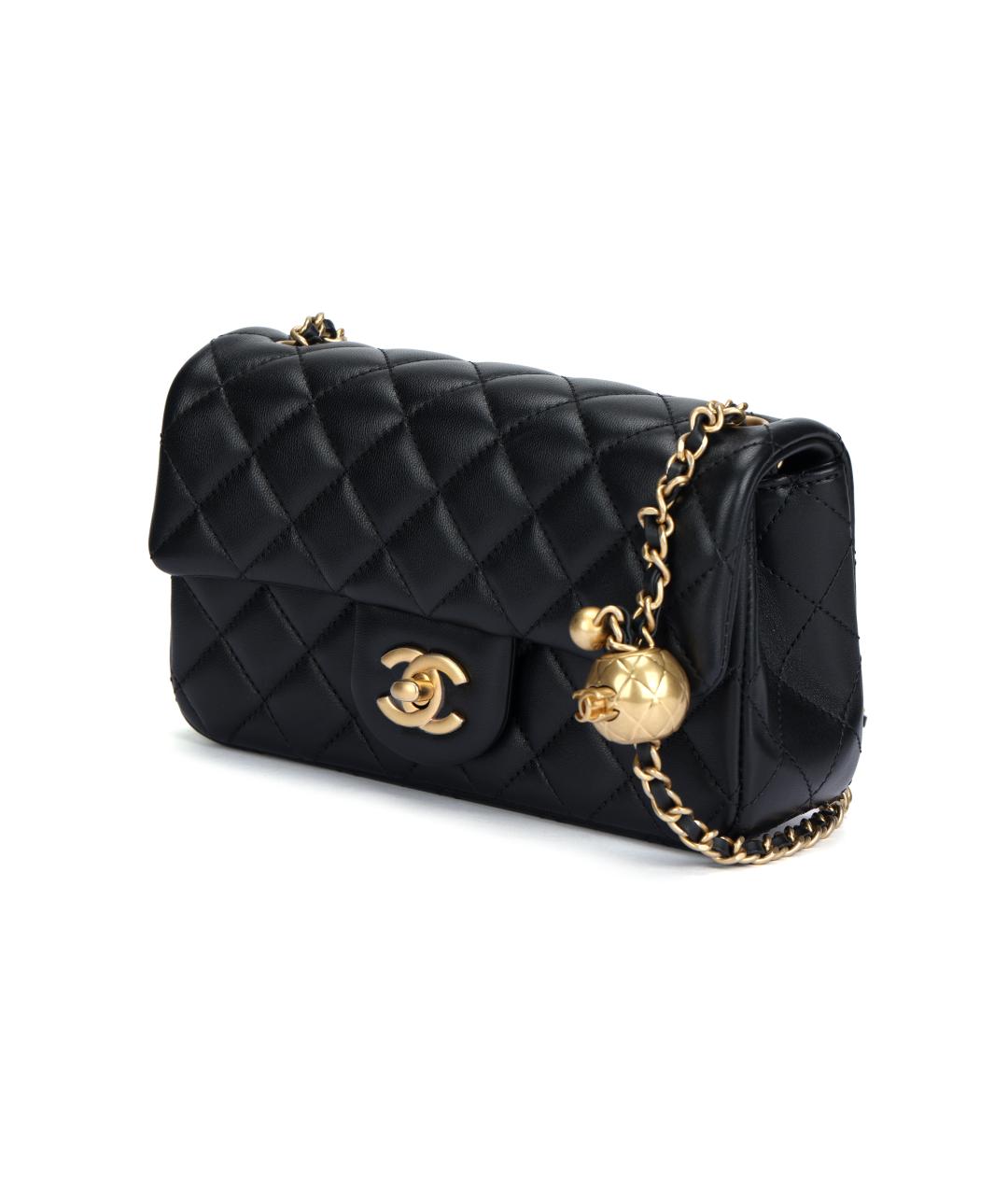CHANEL Черная кожаная сумка через плечо, фото 7