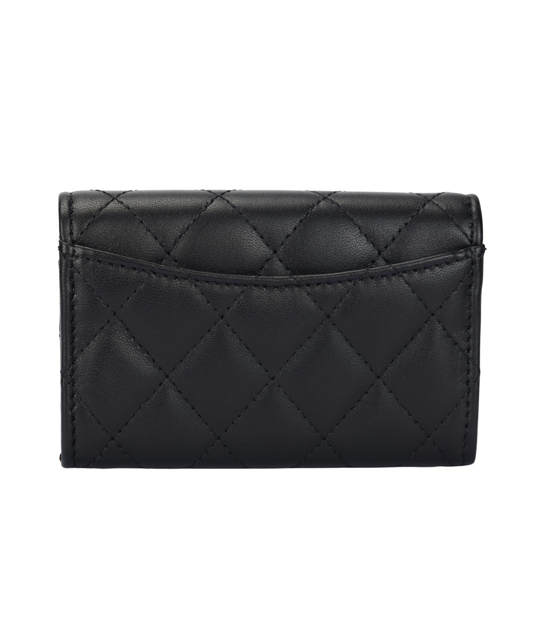 CHANEL Черный кожаный кошелек, фото 3
