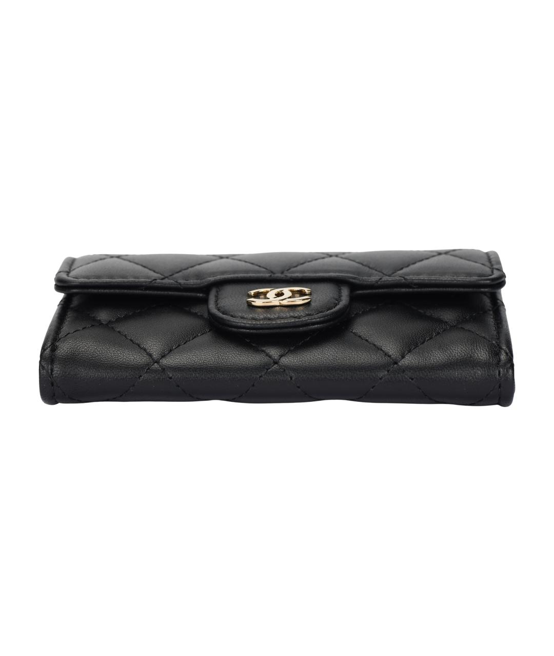 CHANEL Черный кожаный кошелек, фото 4