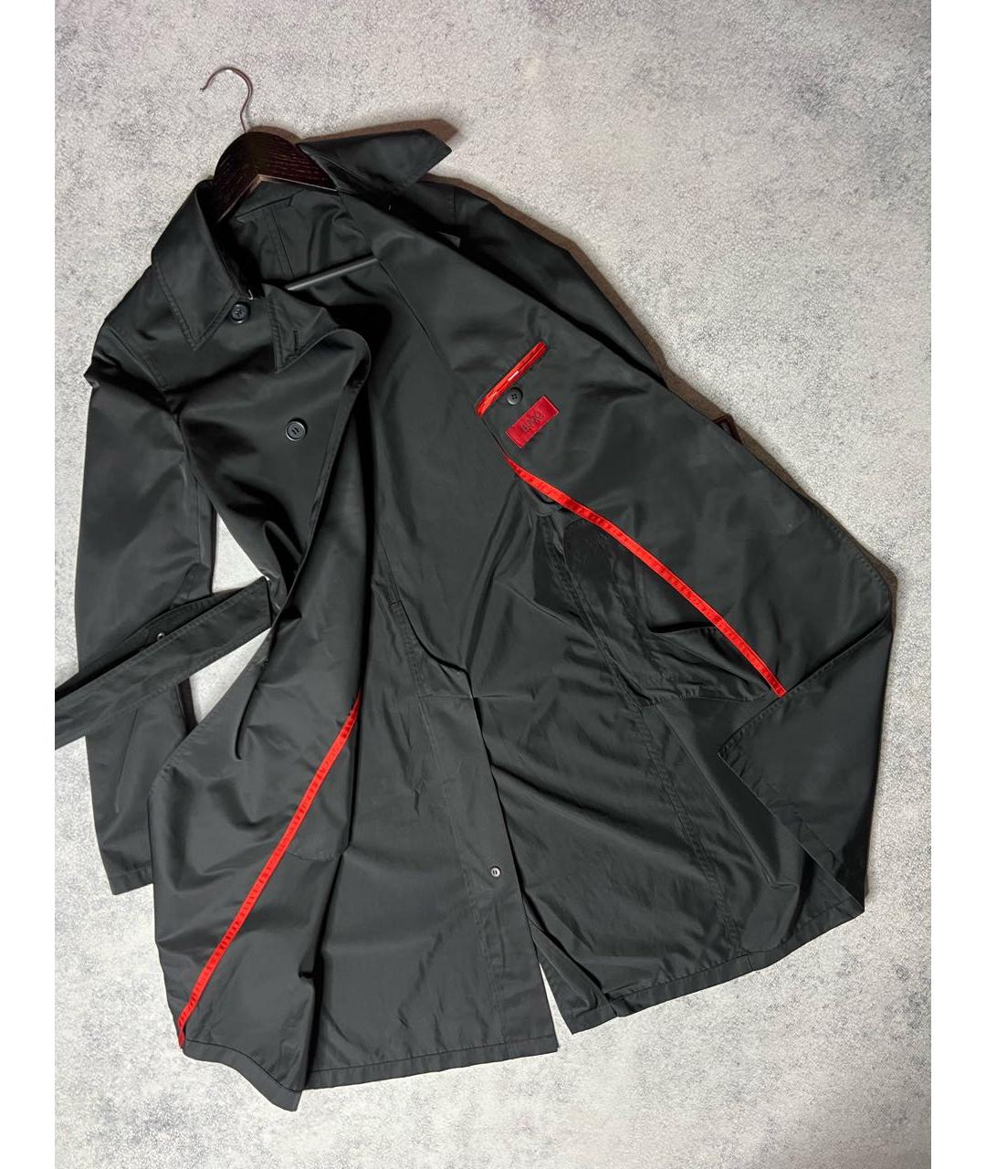 HUGO BOSS Черный полиэстеровый тренч/плащ, фото 3