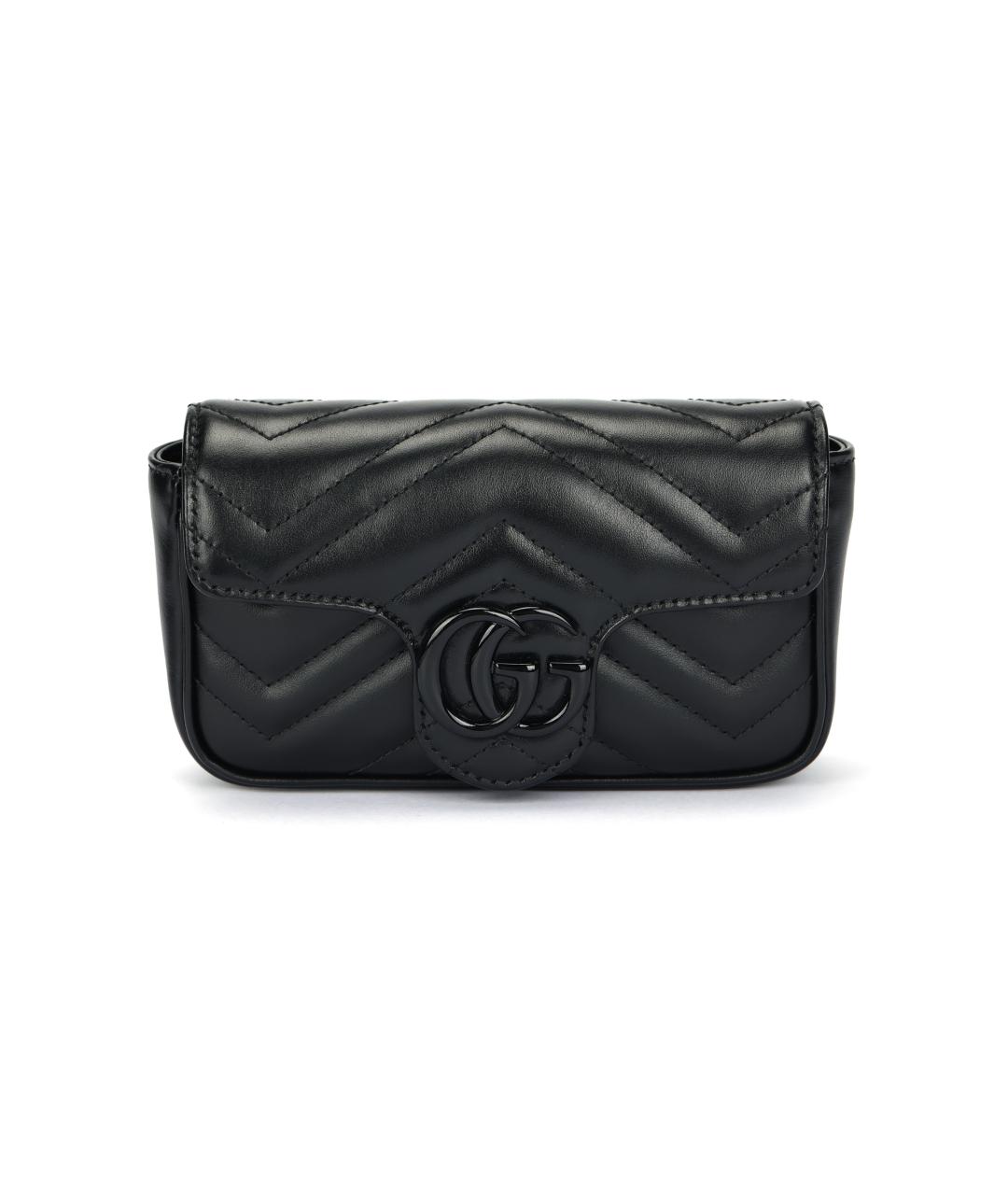 GUCCI Черная кожаная сумка через плечо, фото 5