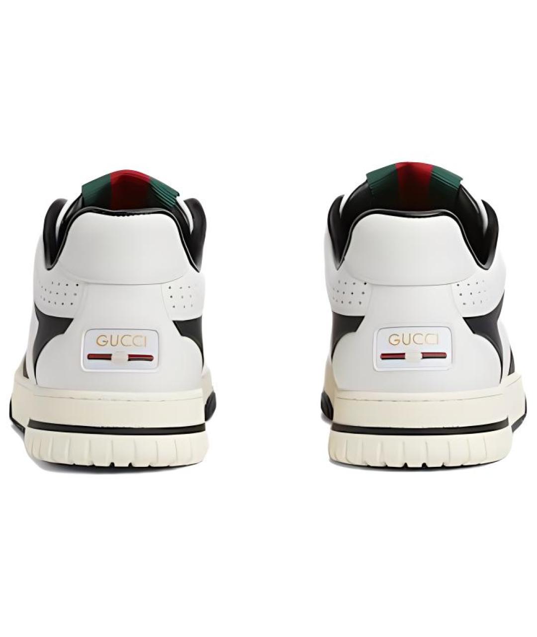 GUCCI Белые кожаные низкие кроссовки / кеды, фото 5