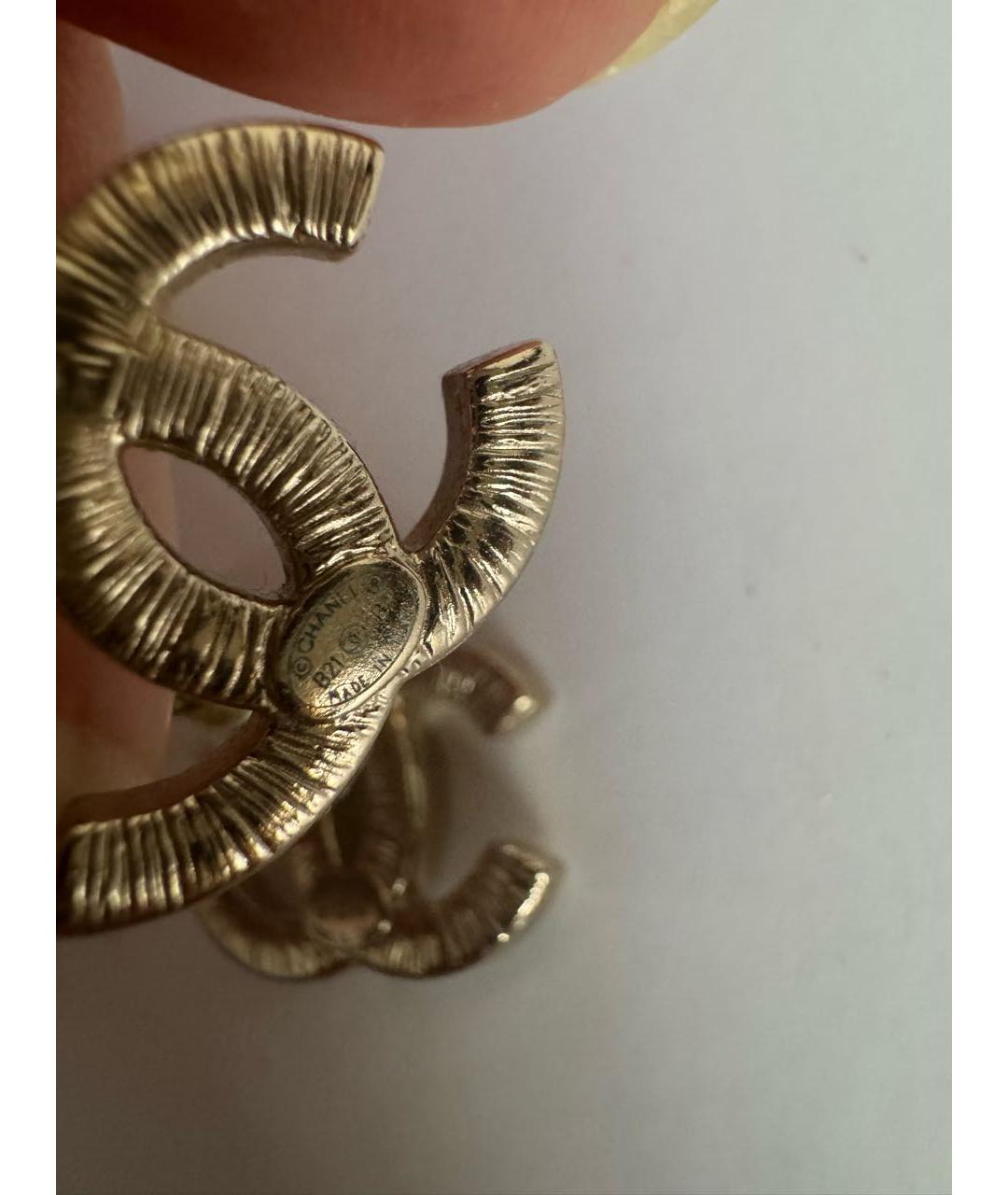 CHANEL Золотые металлические серьги, фото 3