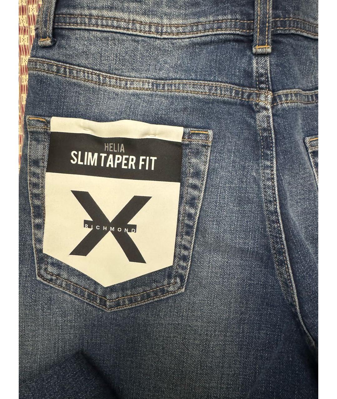 JOHN RICHMOND Синие хлопковые джинсы скинни, фото 3