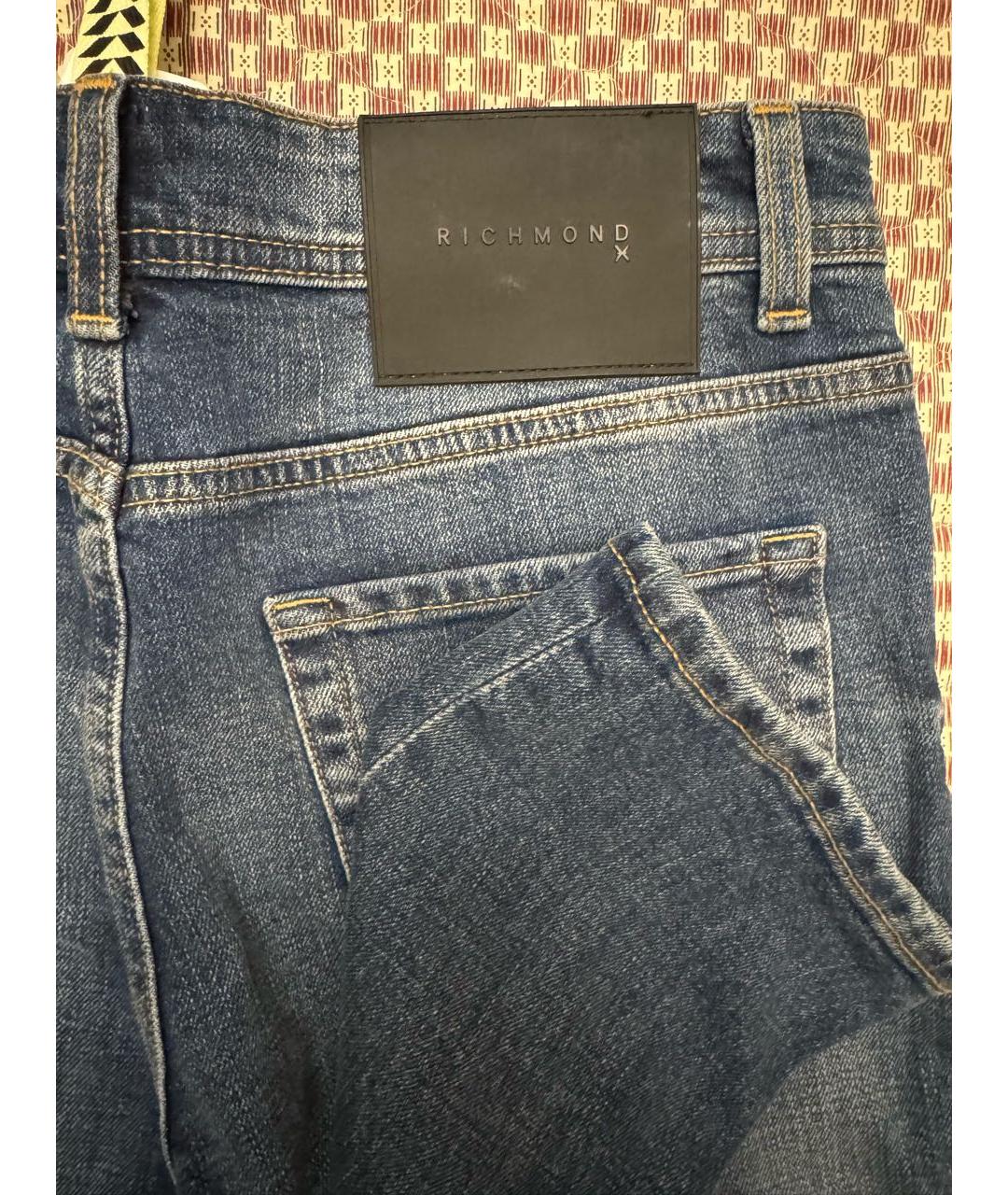 JOHN RICHMOND Синие хлопковые джинсы скинни, фото 4
