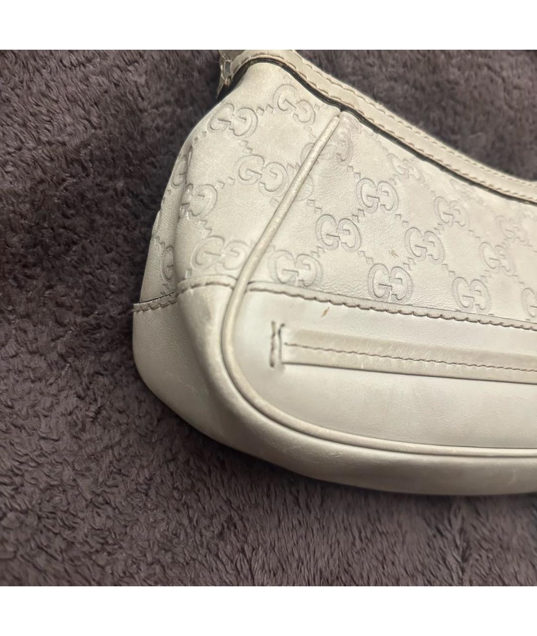 GUCCI Бежевая кожаная сумка с короткими ручками, фото 8