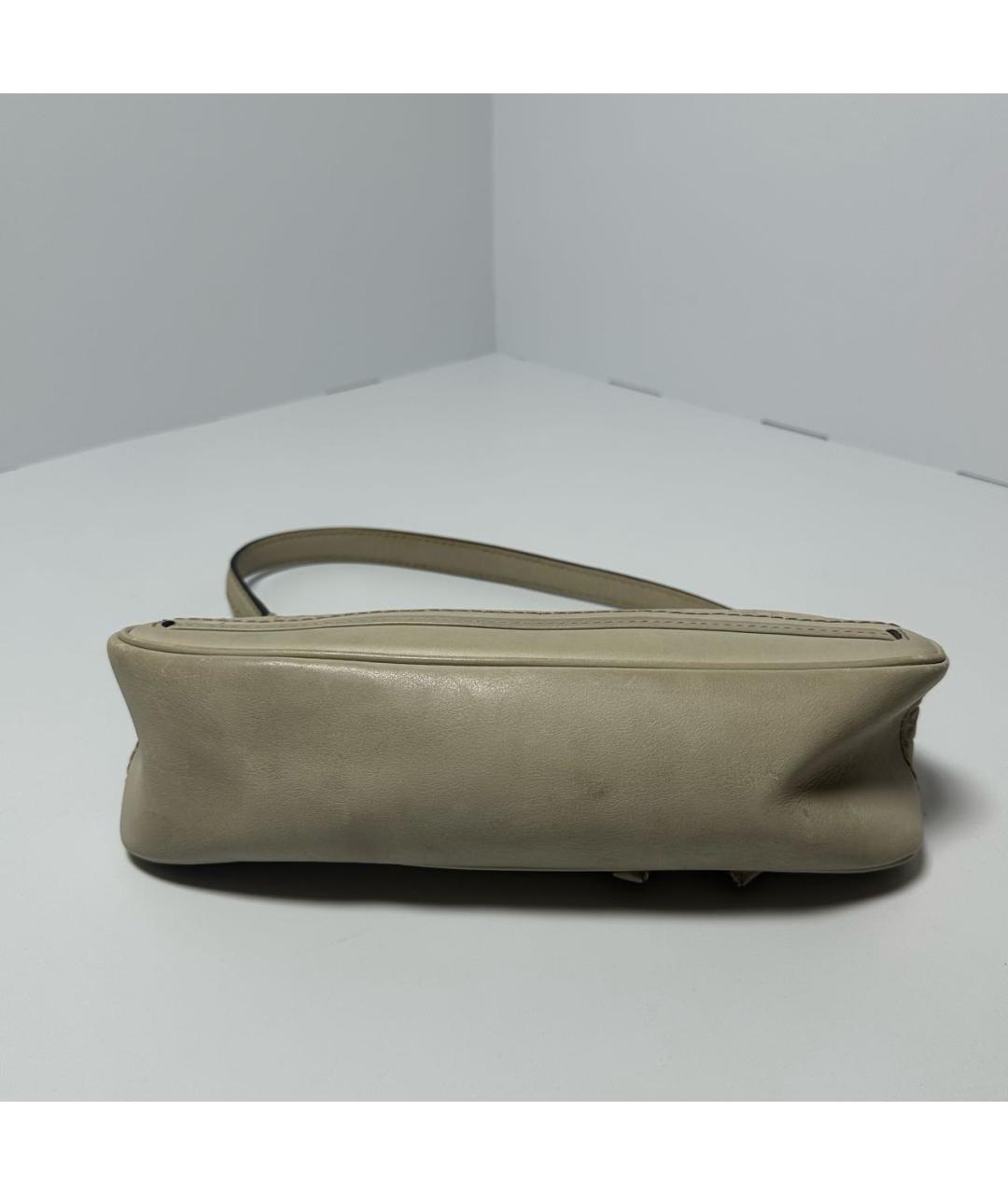 GUCCI Бежевая кожаная сумка с короткими ручками, фото 3