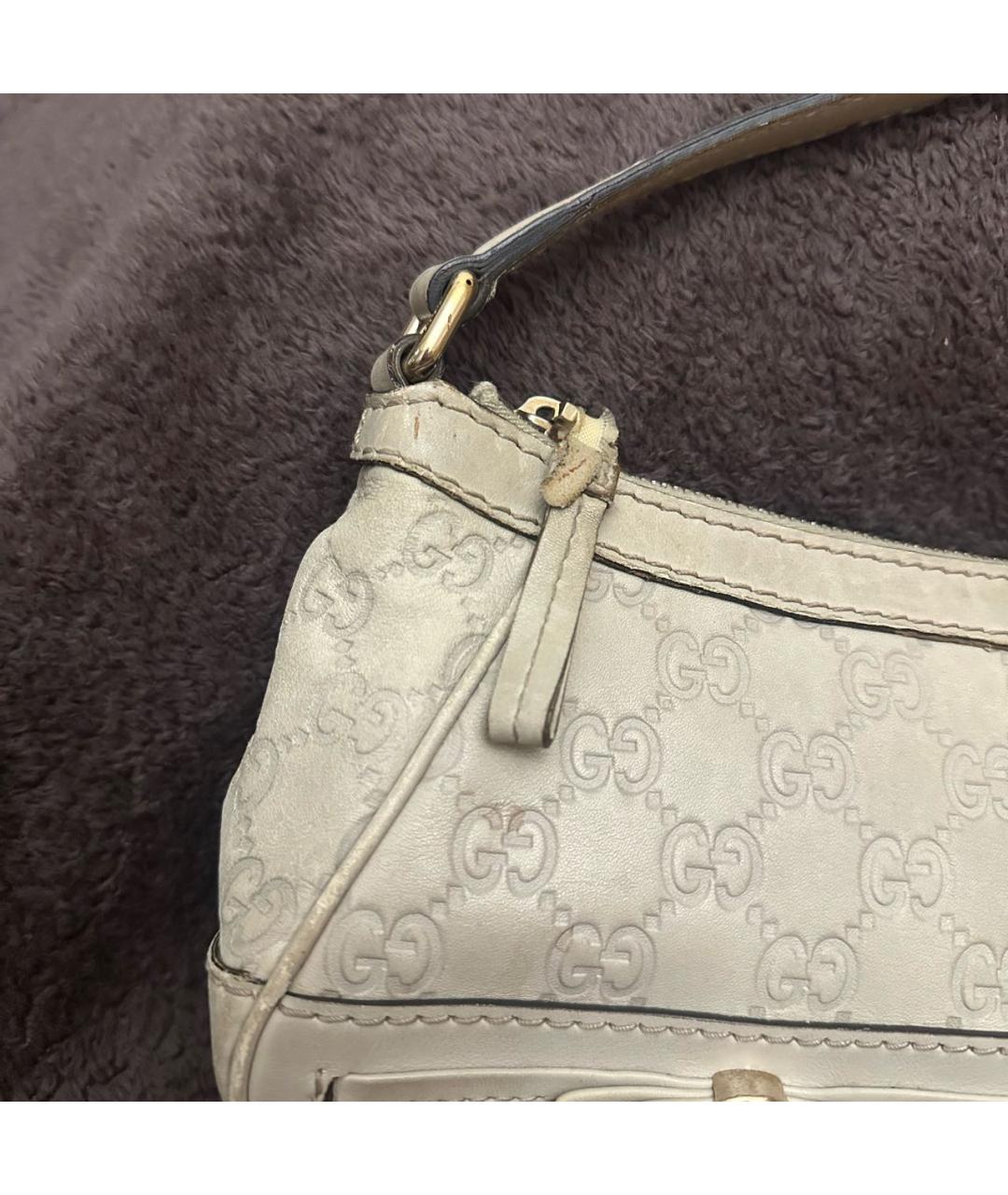 GUCCI Бежевая кожаная сумка с короткими ручками, фото 5
