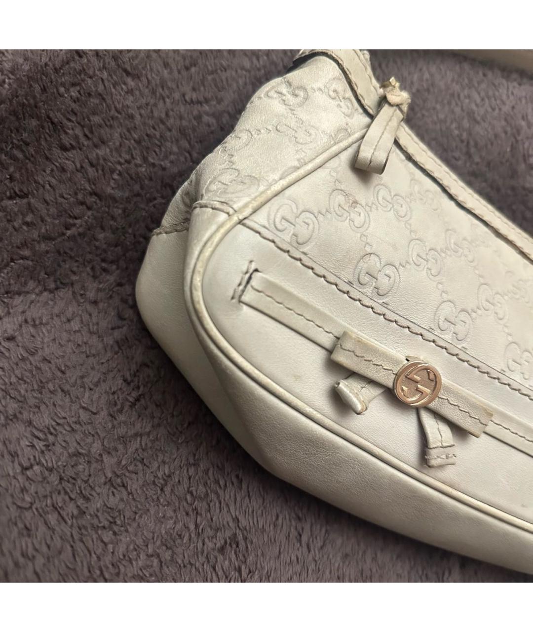 GUCCI Бежевая кожаная сумка с короткими ручками, фото 7