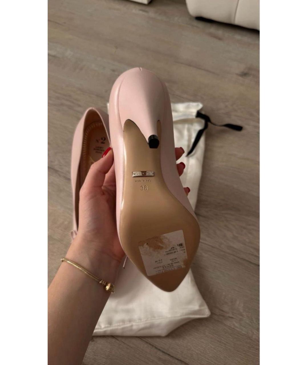 GUCCI Розовые кожаные туфли, фото 3