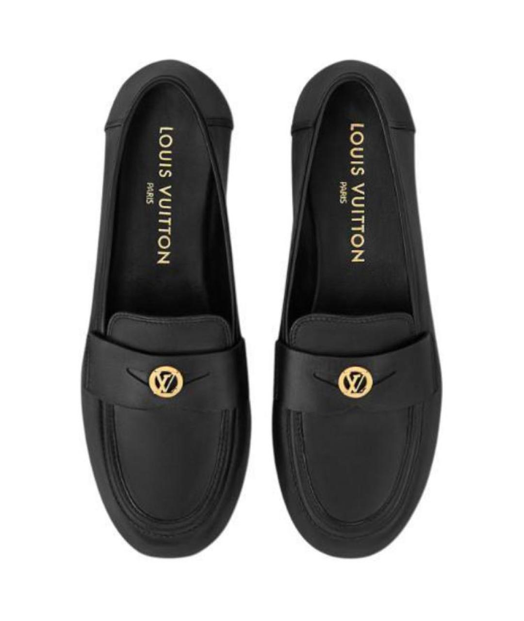 LOUIS VUITTON Черные кожаные лоферы, фото 5
