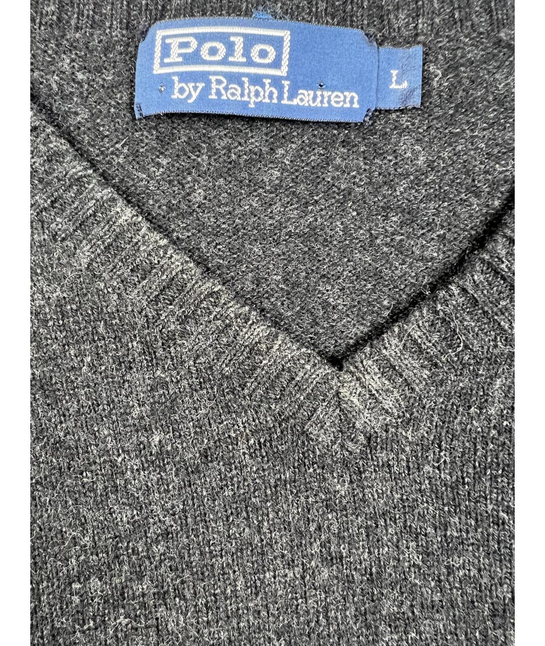 RALPH LAUREN Серая шерстяная жилетка, фото 4