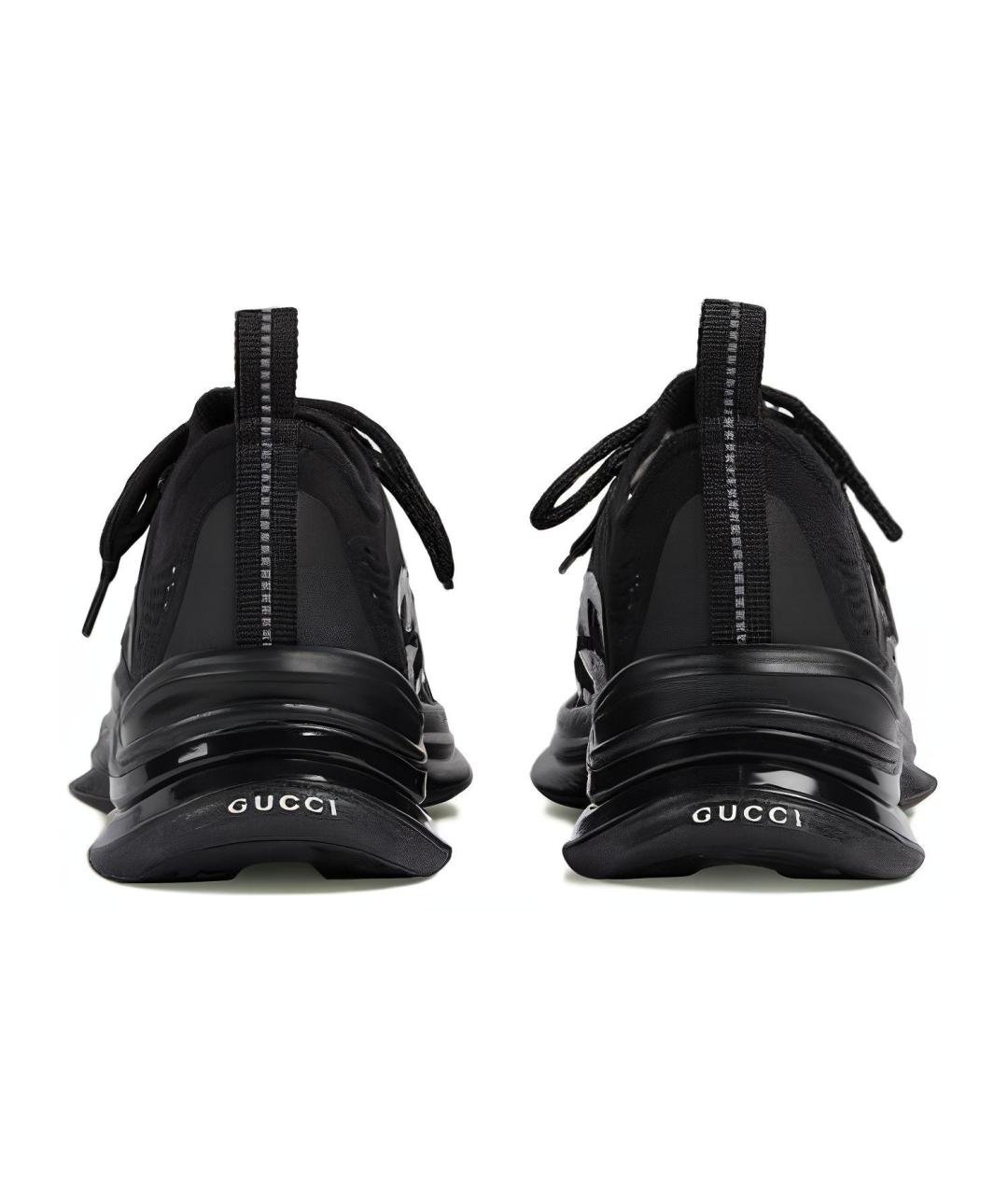 GUCCI Черные текстильные кроссовки, фото 4