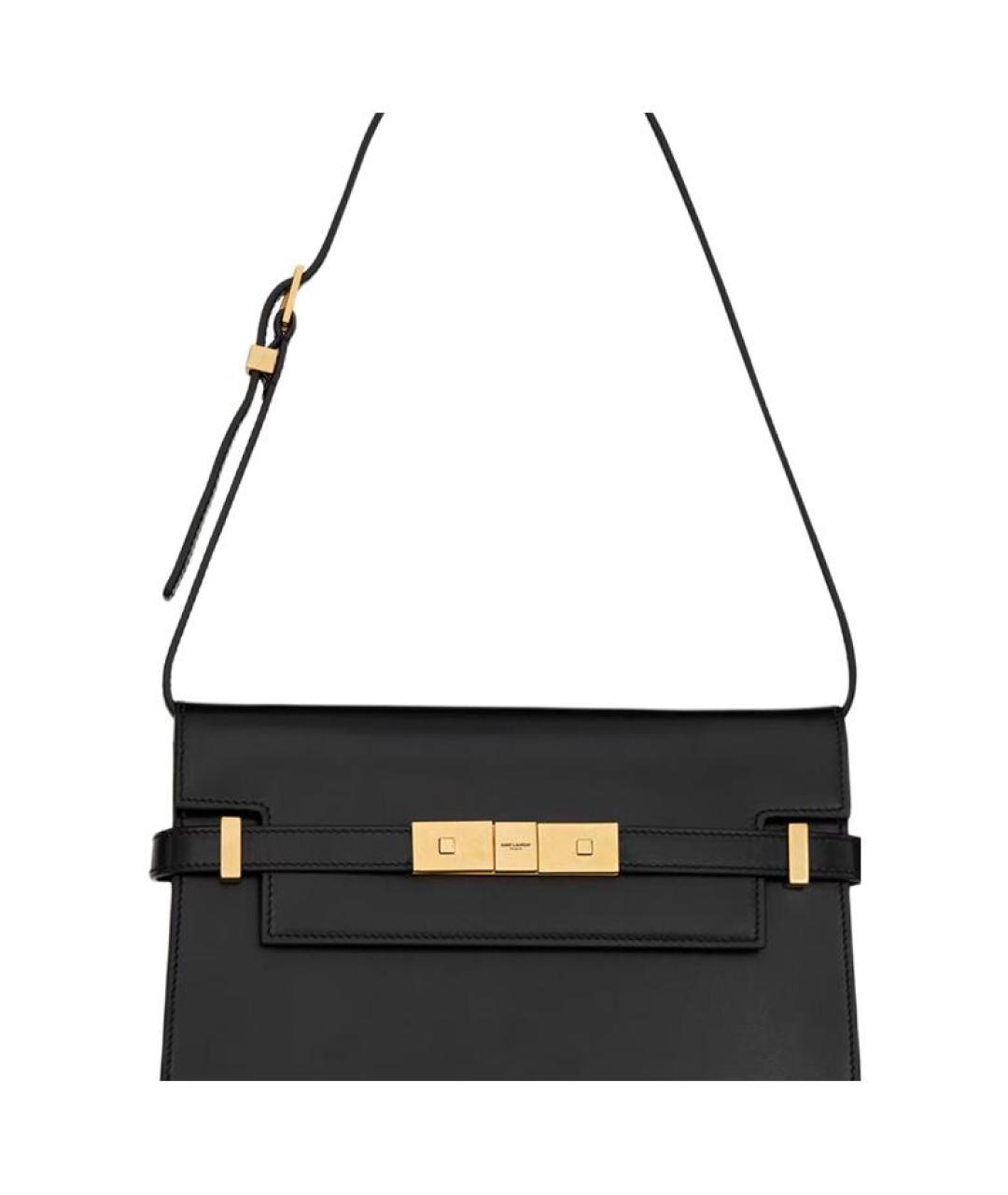 SAINT LAURENT Черная кожаная сумка через плечо, фото 6