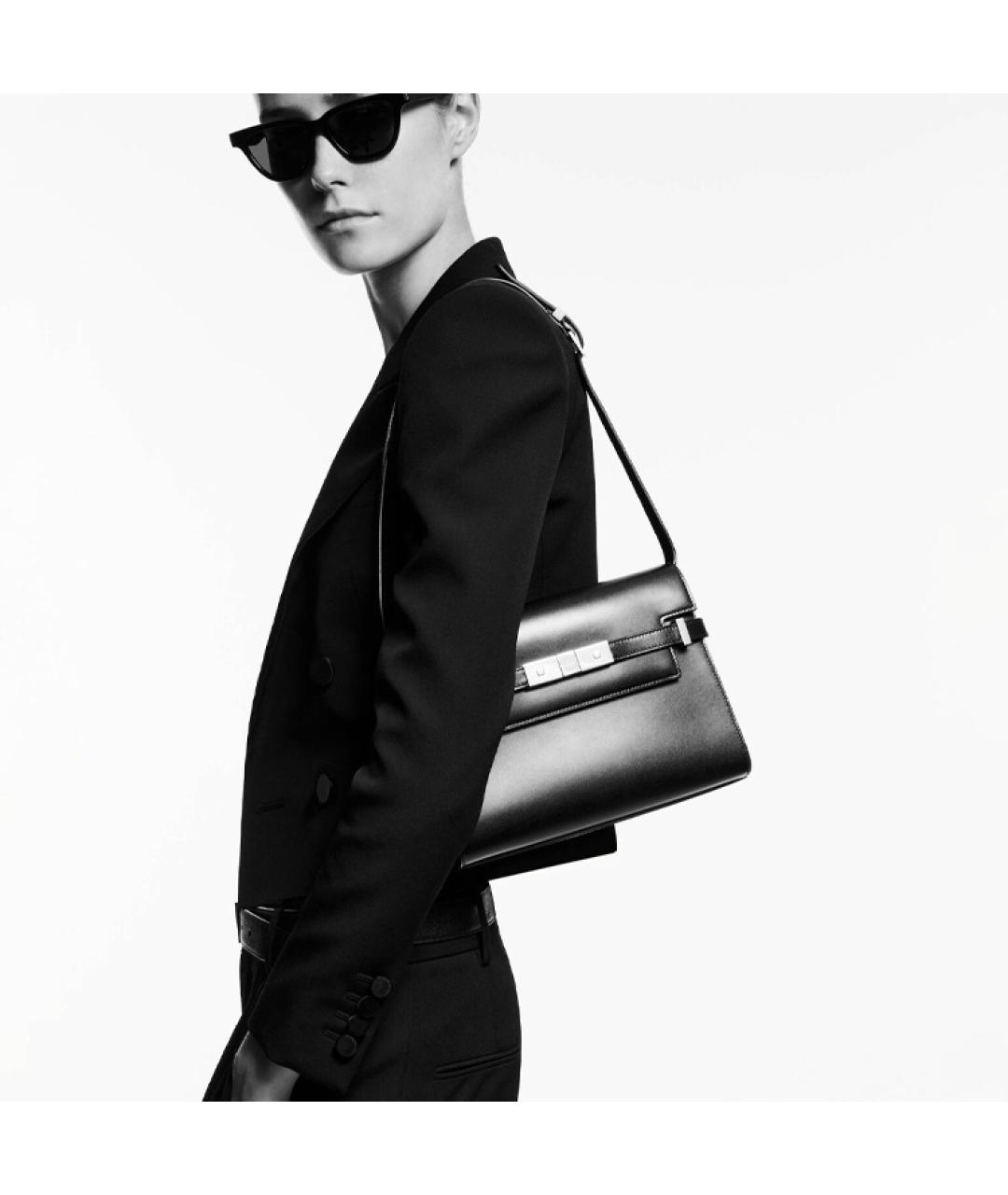 SAINT LAURENT Черная кожаная сумка через плечо, фото 8