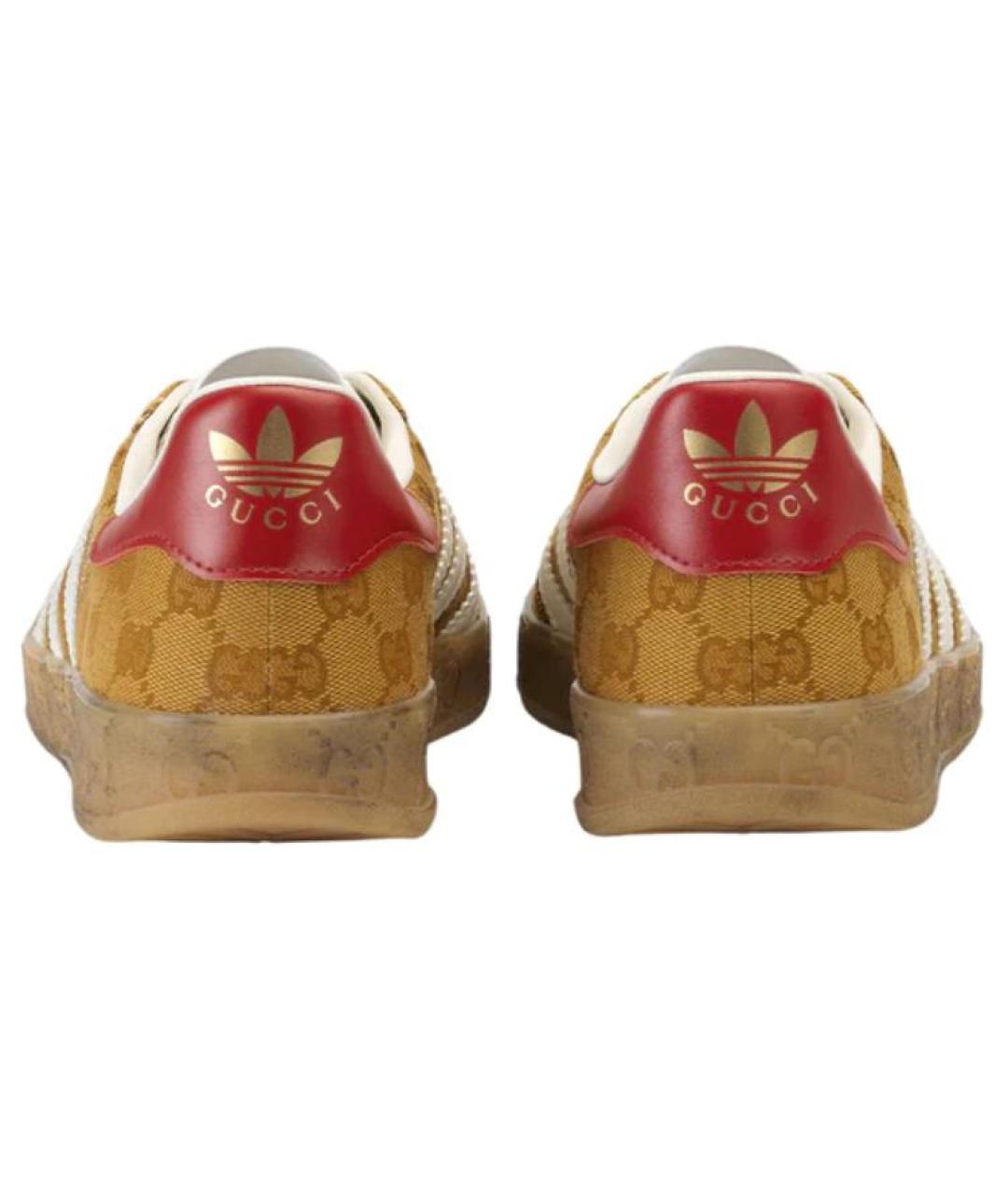 GUCCI Желтые текстильные низкие кроссовки / кеды, фото 4