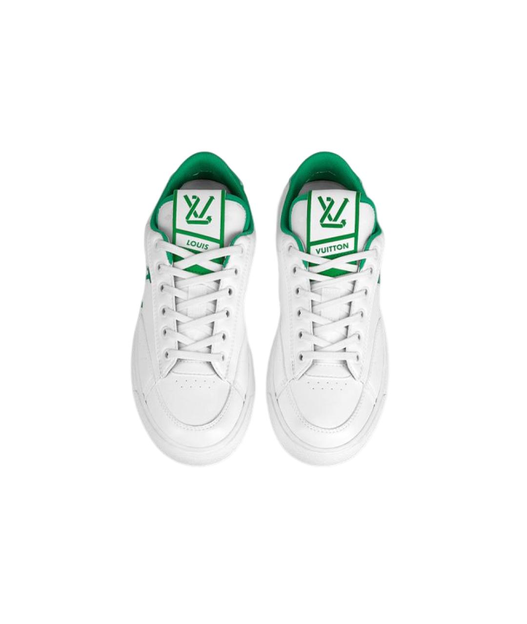 LOUIS VUITTON Зеленые кожаные низкие кроссовки / кеды, фото 4