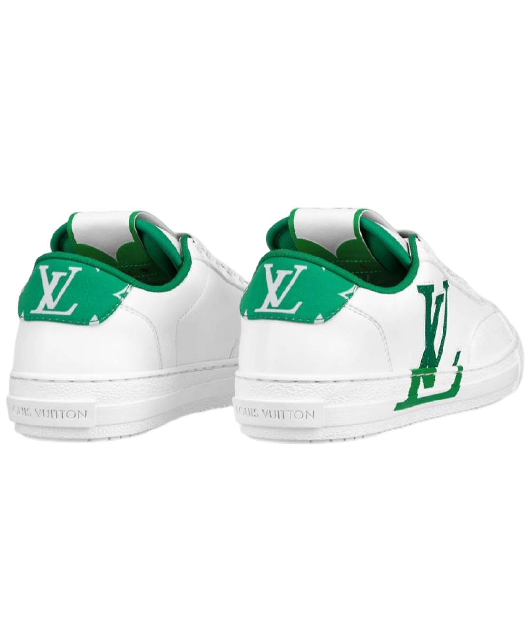 LOUIS VUITTON Зеленые кожаные низкие кроссовки / кеды, фото 5