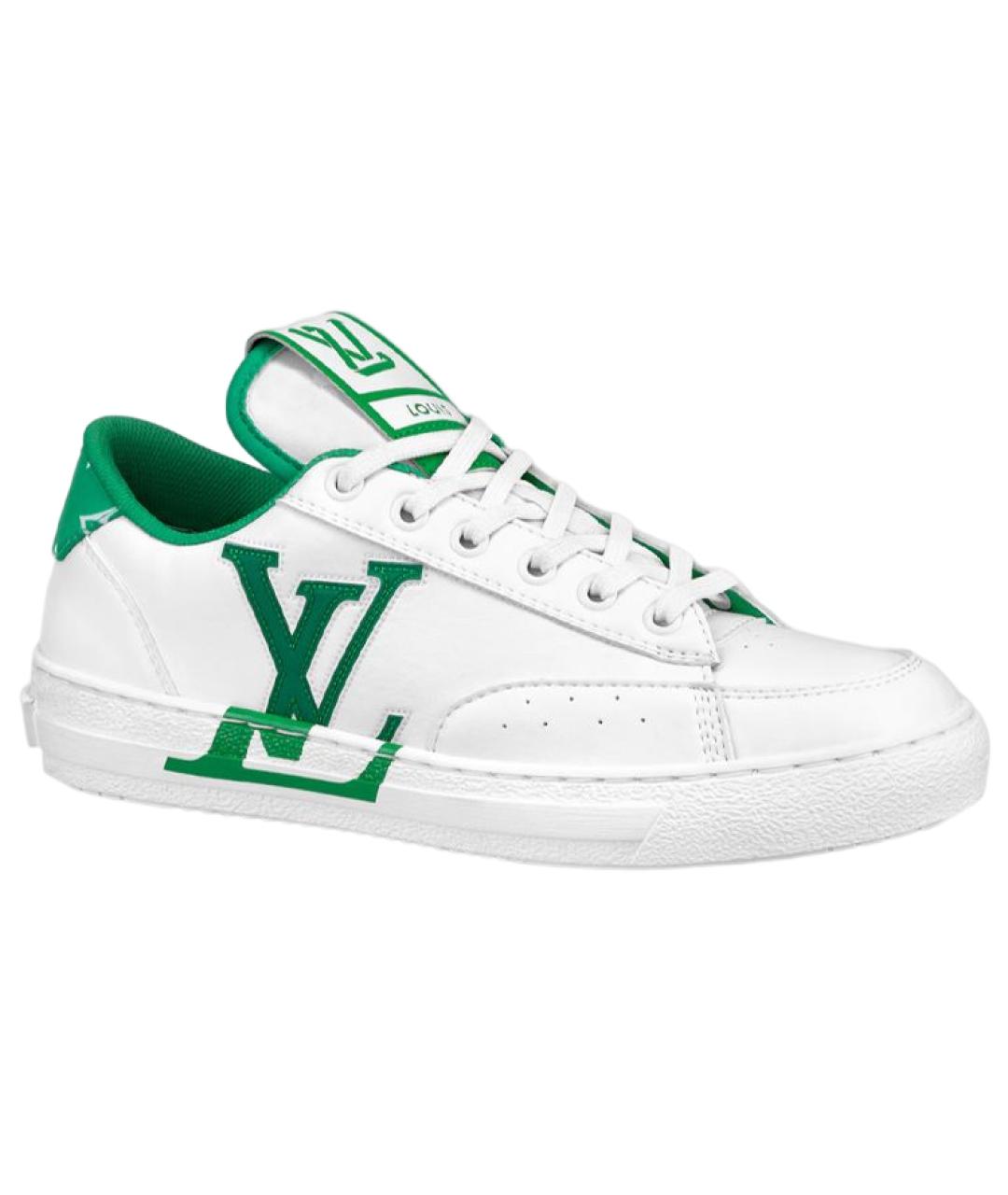 LOUIS VUITTON Зеленые кожаные низкие кроссовки / кеды, фото 3