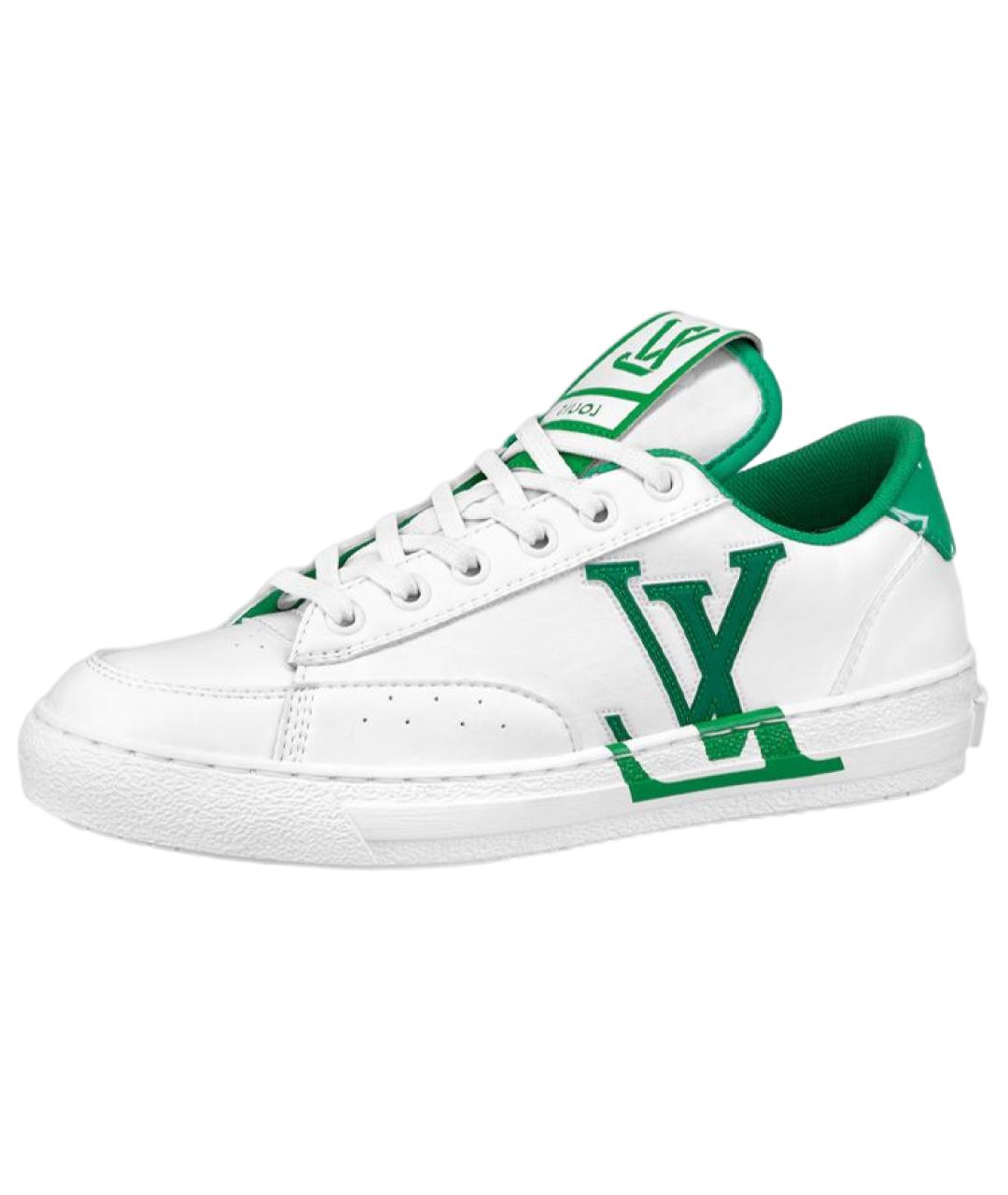 LOUIS VUITTON Зеленые кожаные низкие кроссовки / кеды, фото 2