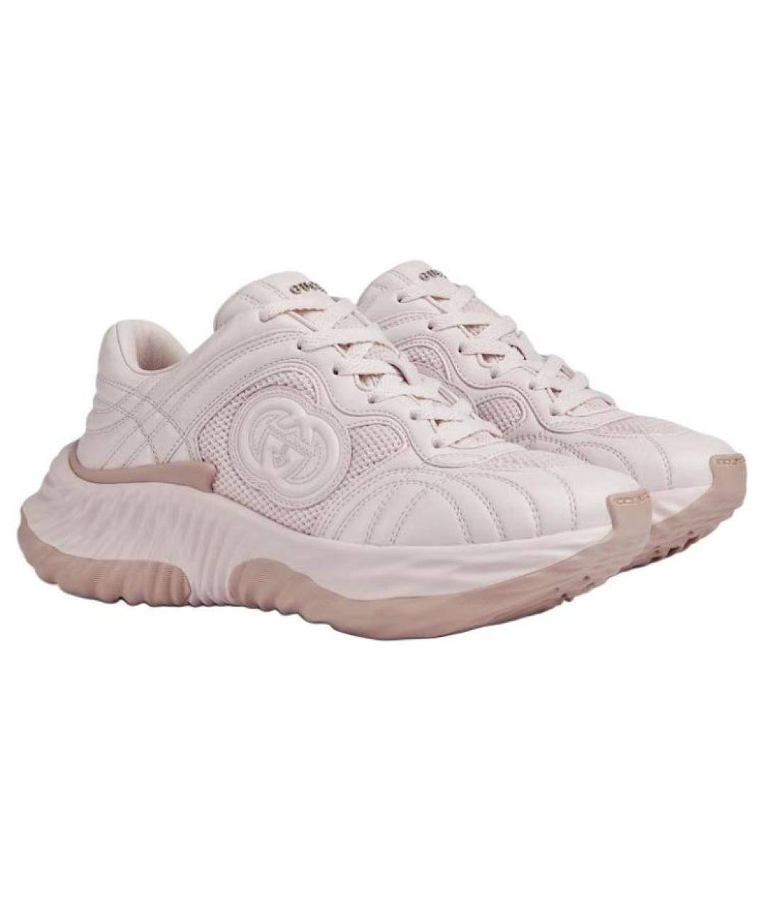 GUCCI Розовые кожаные кроссовки, фото 2