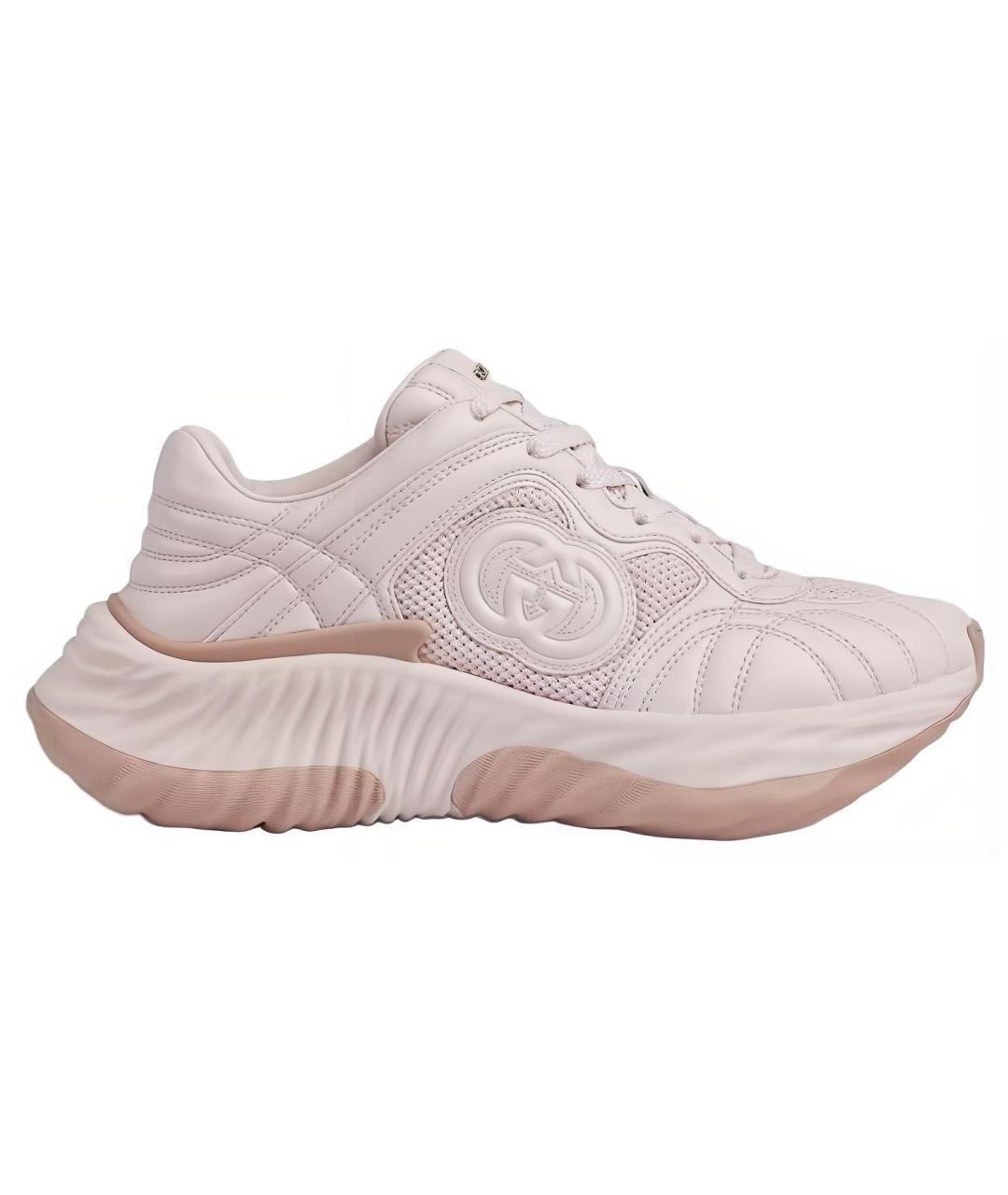 GUCCI Розовые кожаные кроссовки, фото 7