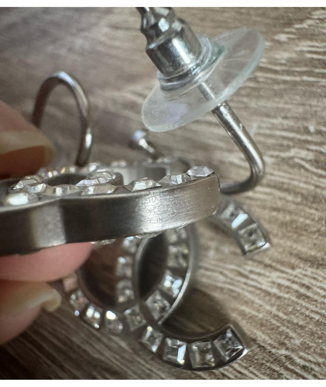 CHANEL Серебряные металлические серьги, фото 5