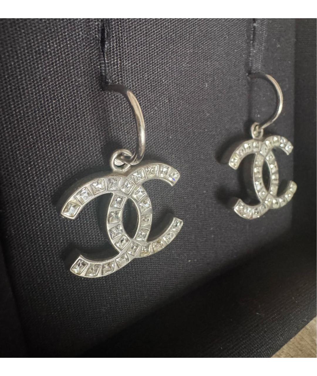 CHANEL Серебряные металлические серьги, фото 2