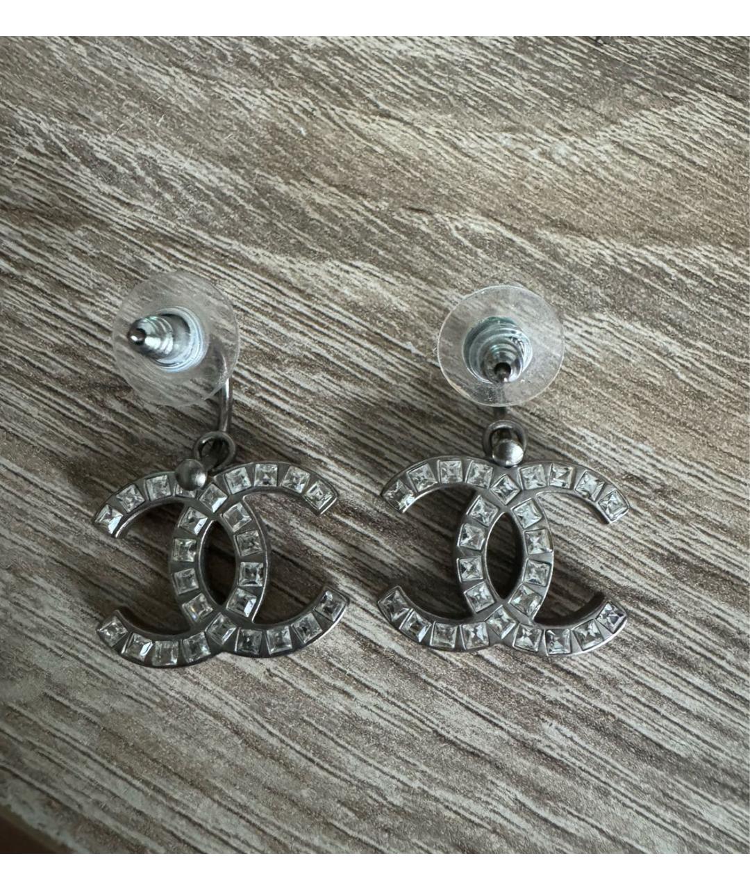 CHANEL Серебряные металлические серьги, фото 3