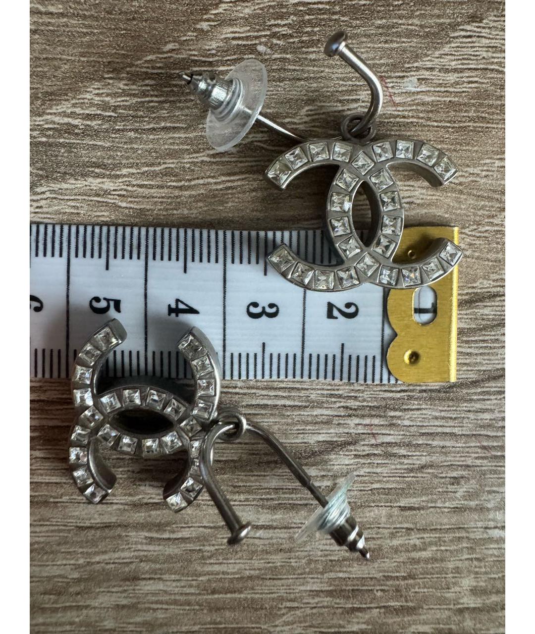 CHANEL Серебряные металлические серьги, фото 6