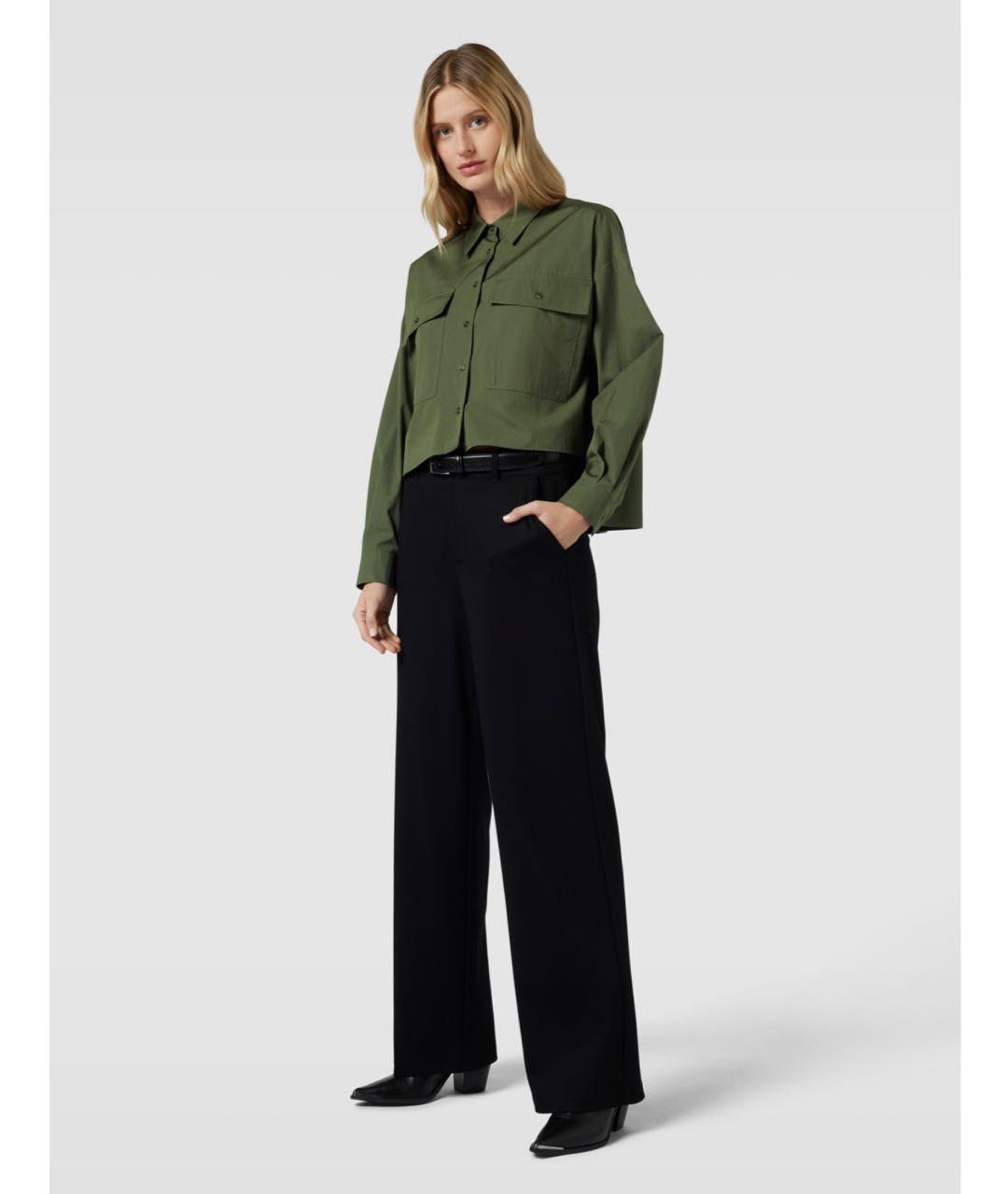 WEEKEND MAX MARA Хаки хлопковая рубашка, фото 5