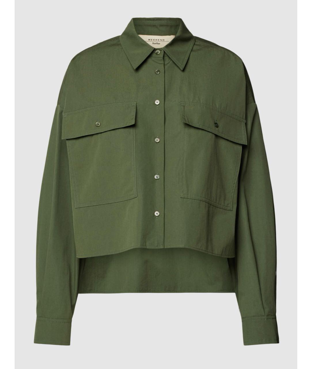 WEEKEND MAX MARA Хаки хлопковая рубашка, фото 6