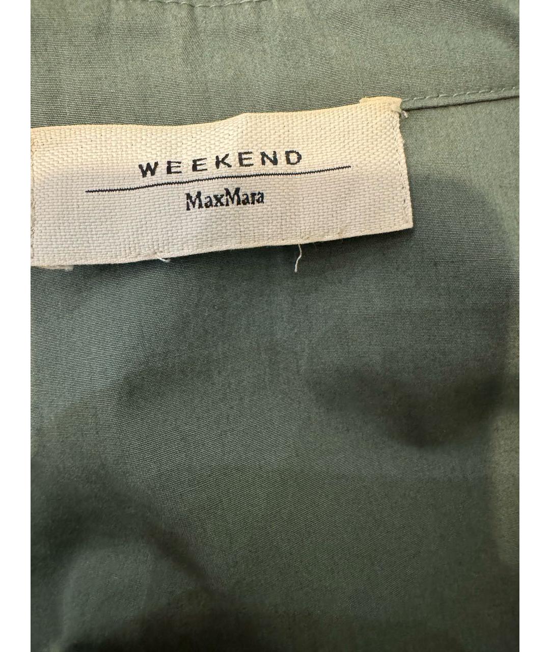 WEEKEND MAX MARA Хаки хлопковая рубашка, фото 3