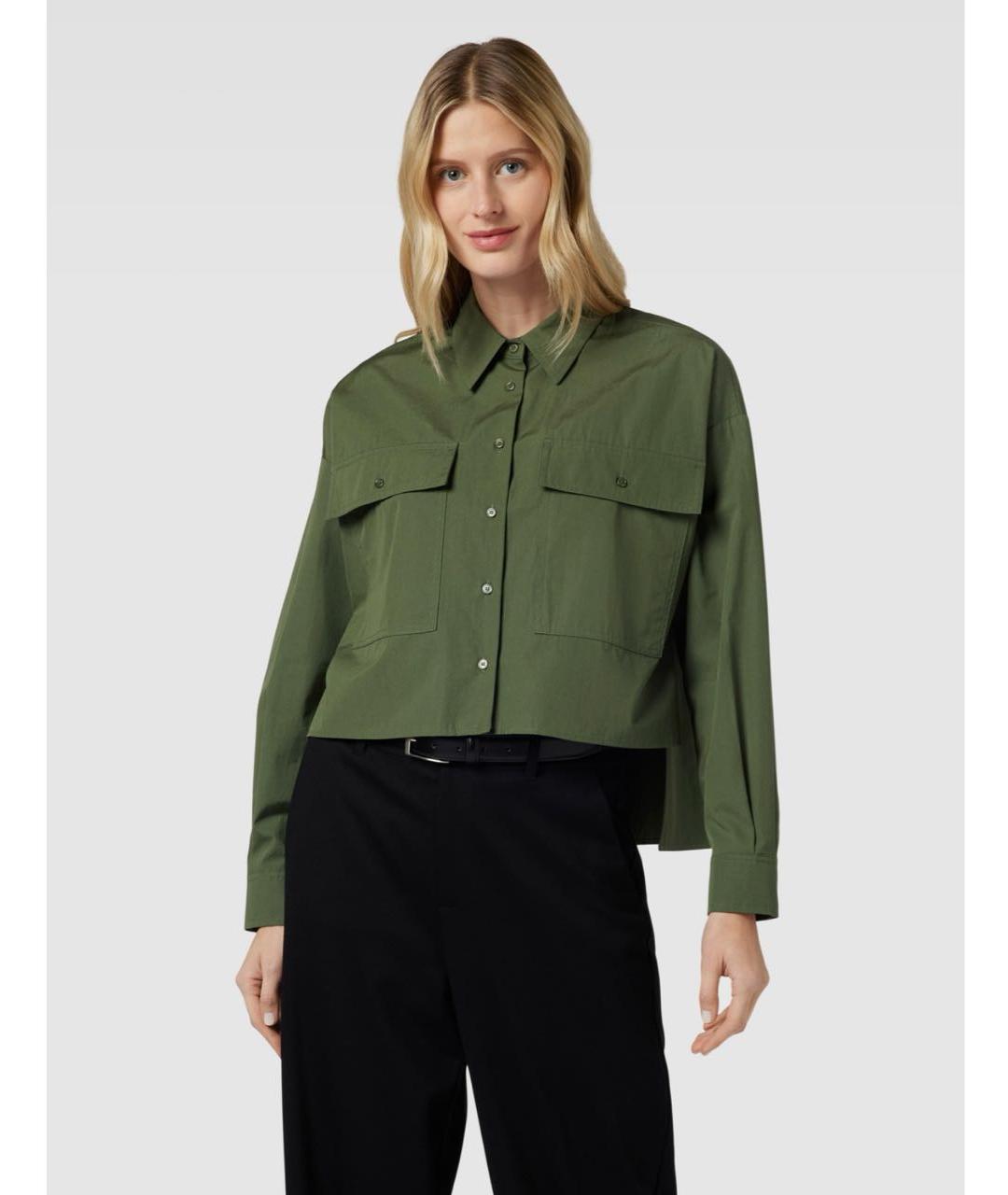 WEEKEND MAX MARA Хаки хлопковая рубашка, фото 4