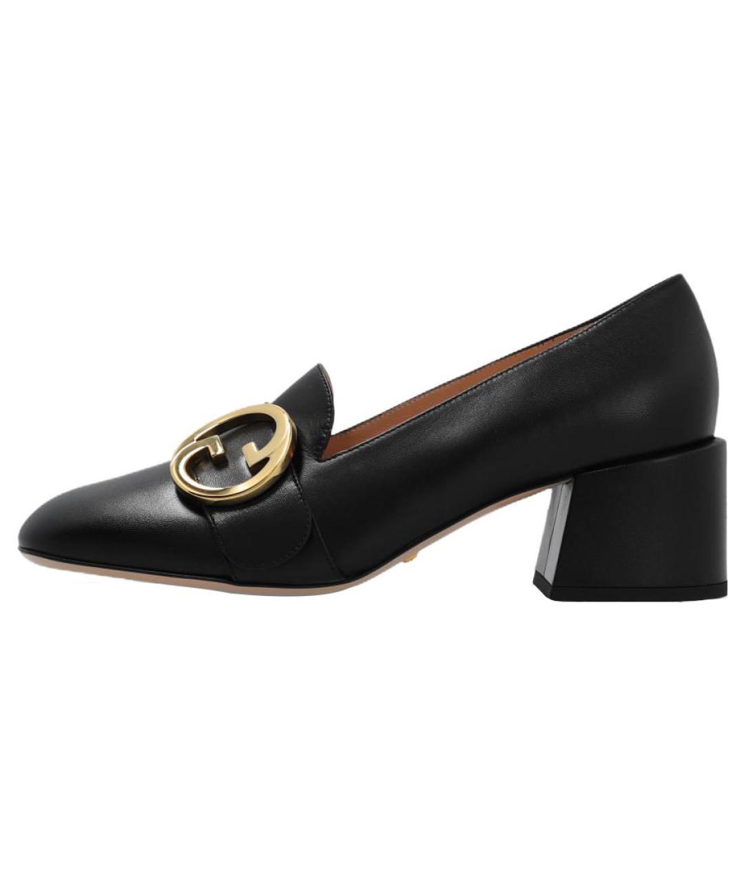 GUCCI Черные кожаные туфли, фото 2