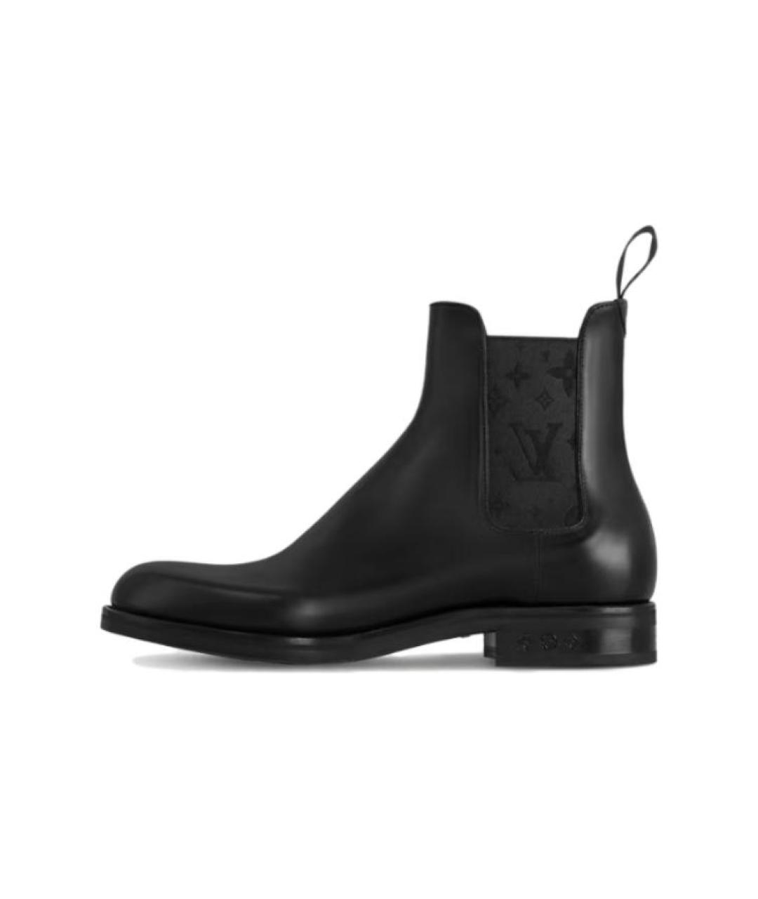 LOUIS VUITTON Черные кожаные высокие ботинки, фото 2