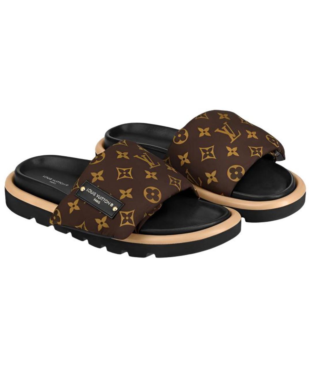 LOUIS VUITTON Коричневые сандалии, фото 4