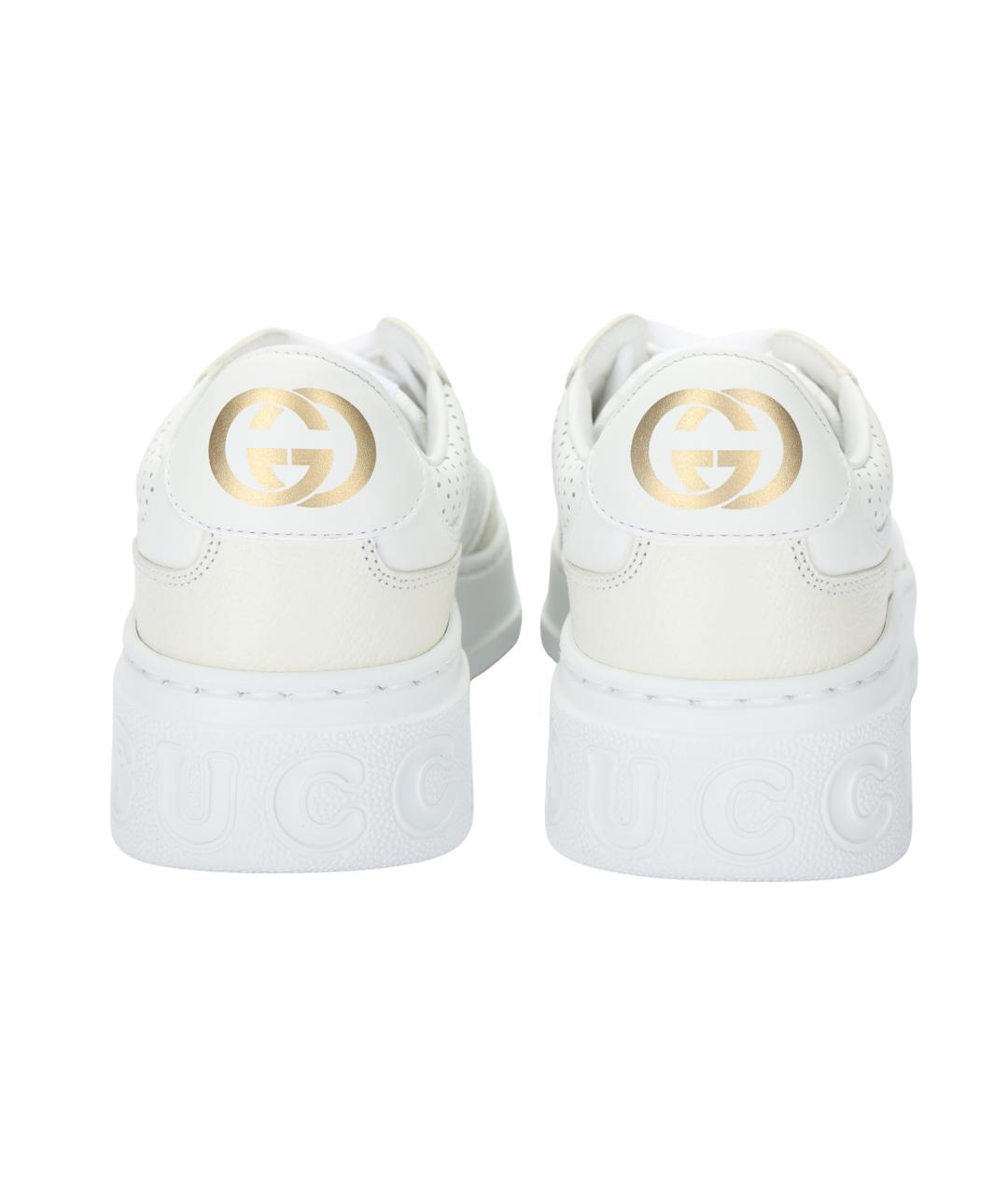 GUCCI Белые кожаные кеды, фото 4