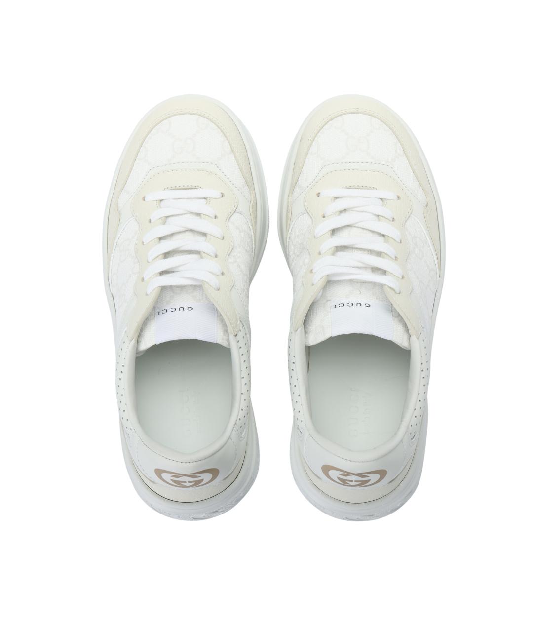 GUCCI Белые кожаные кеды, фото 3