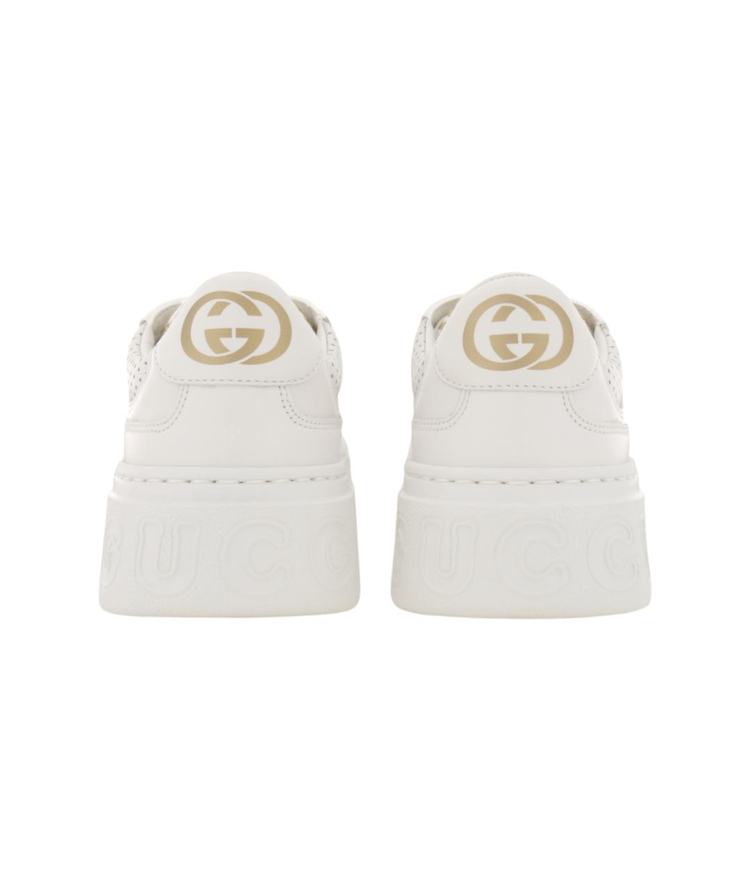 GUCCI Белые кожаные кроссовки, фото 5