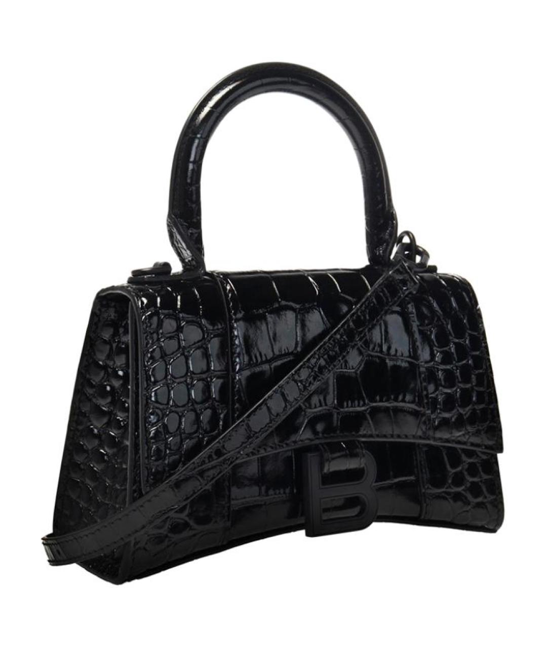 BALENCIAGA Черная кожаная сумка через плечо, фото 2