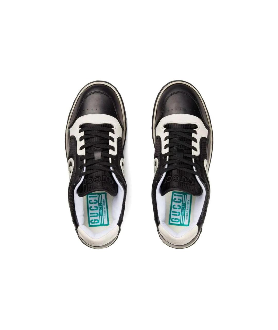 GUCCI Черные кожаные низкие кроссовки / кеды, фото 5