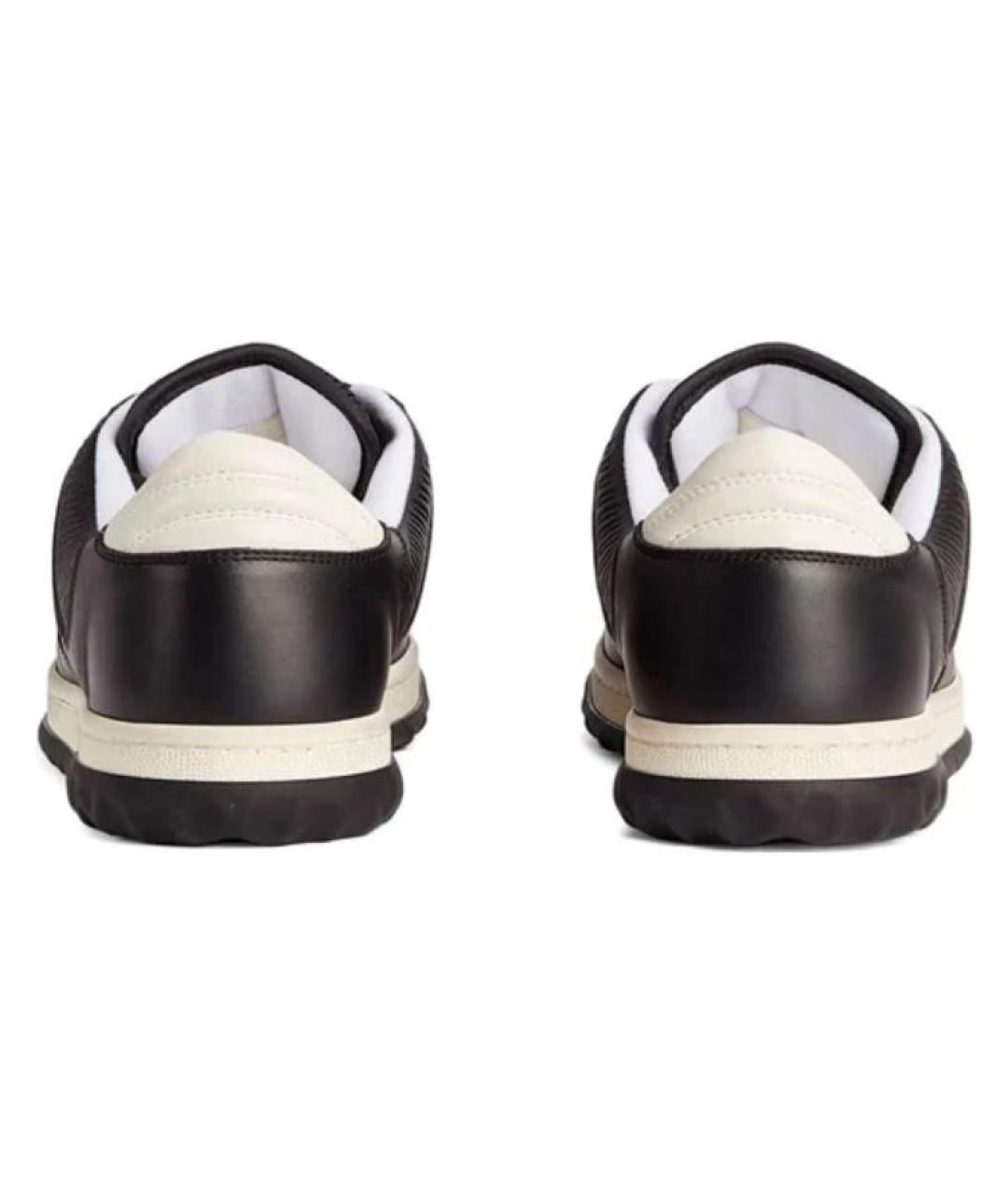 GUCCI Черные кожаные низкие кроссовки / кеды, фото 6