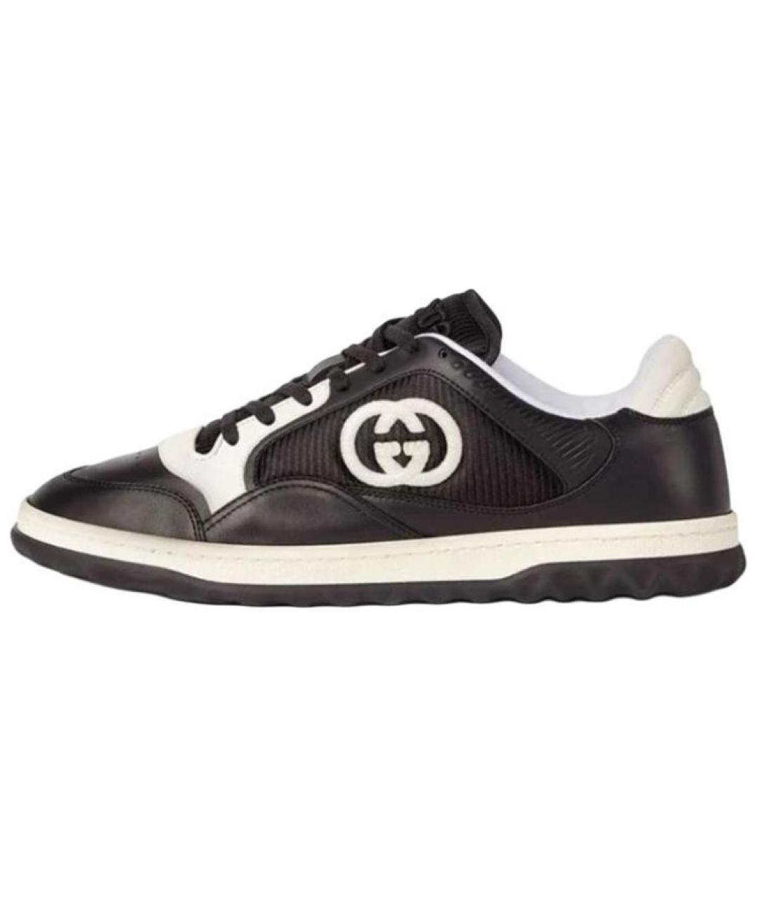 GUCCI Черные кожаные низкие кроссовки / кеды, фото 2