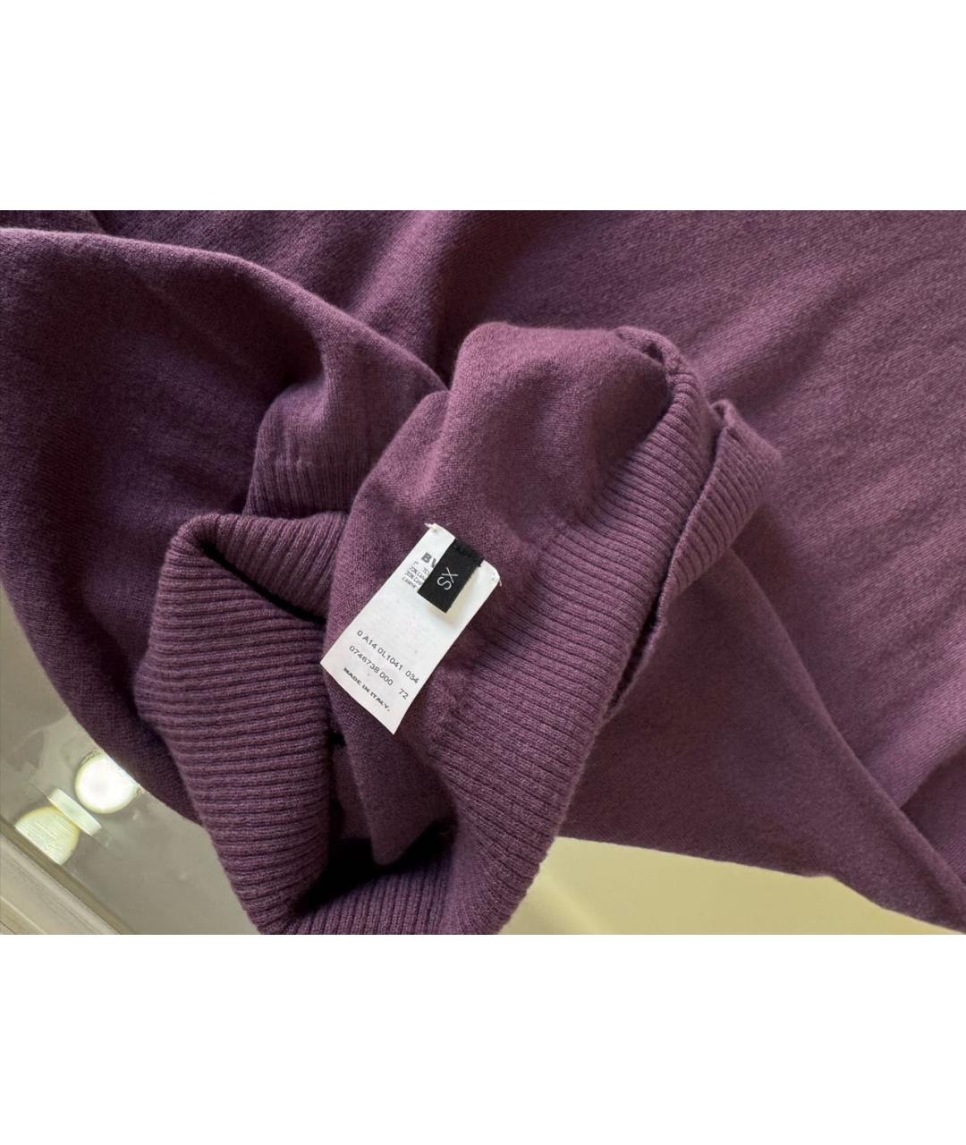 LES COPAINS Фиолетовый шерстяной джемпер / свитер, фото 5