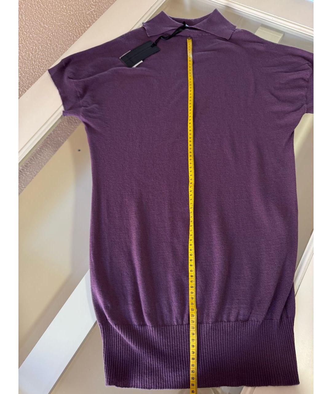 LES COPAINS Фиолетовый шерстяной джемпер / свитер, фото 6