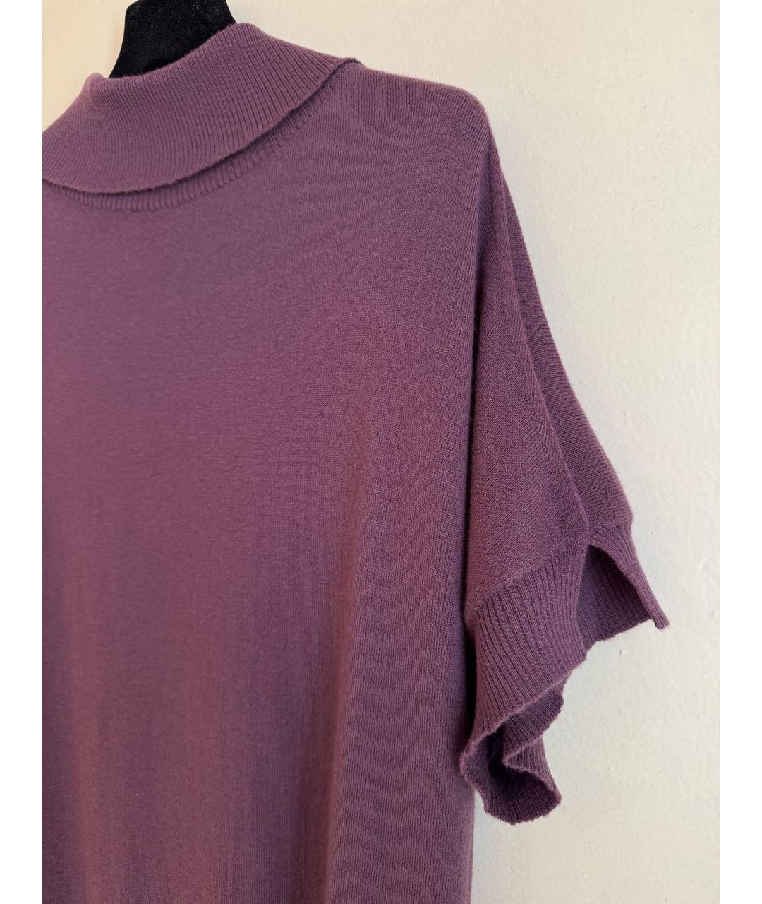 LES COPAINS Фиолетовый шерстяной джемпер / свитер, фото 4