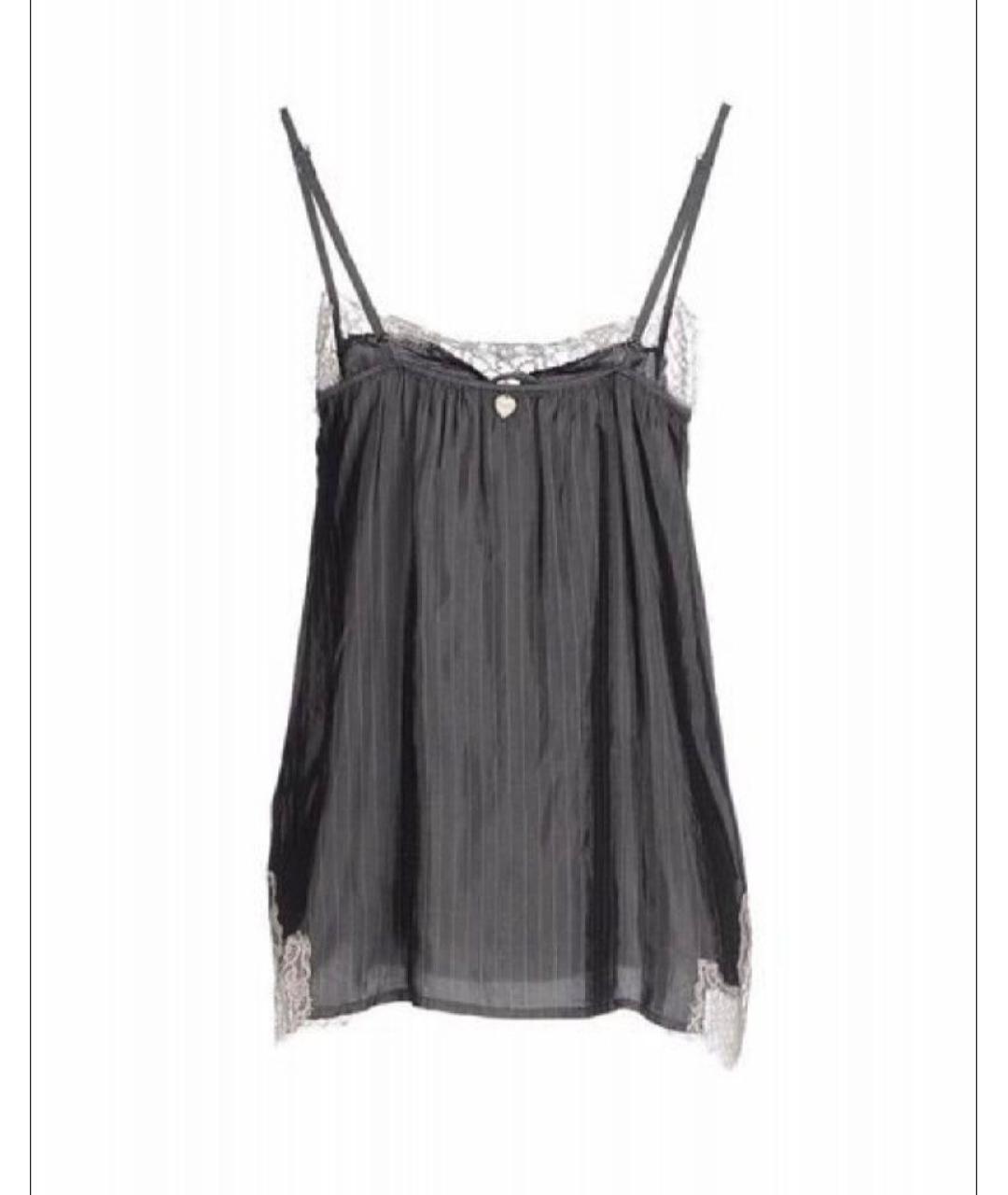 TWIN-SET Антрацитовая вискозная майка, фото 2