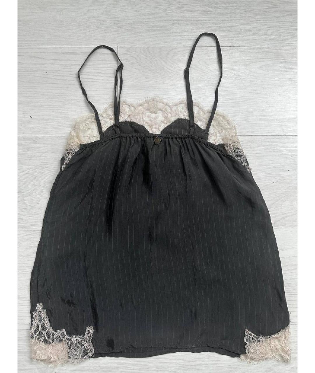 TWIN-SET Антрацитовая вискозная майка, фото 4