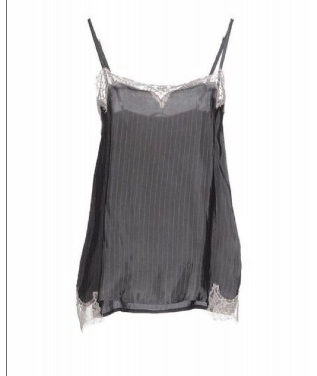 TWIN-SET Антрацитовая вискозная майка, фото 9